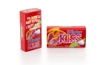 Tin 50pz Mentos Kiss Morango 3 Brazil