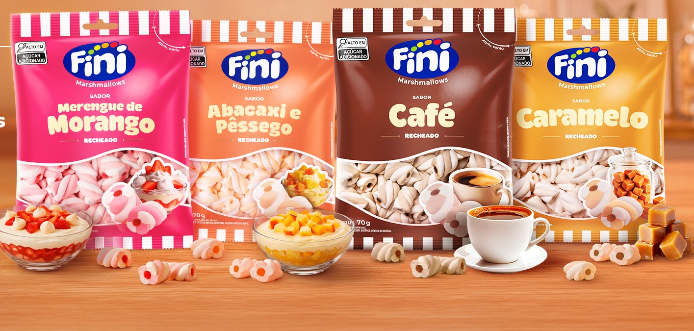Fini lança marshmallows recheados em quatro novos sabores